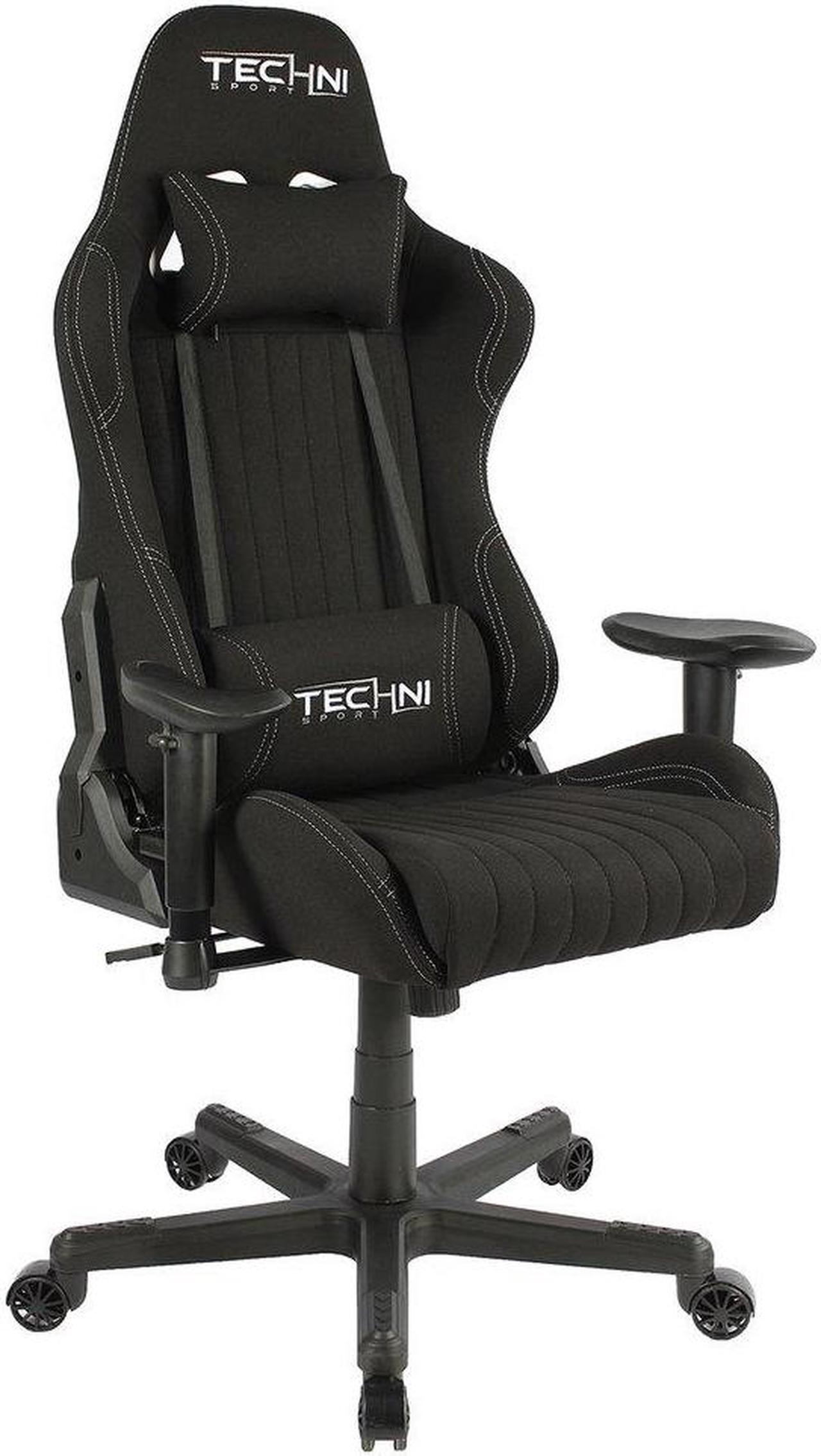 Main image of Gaming Chair - Techni Sport TS-F44 - BLACK Fabric Ergonomic High Back Racer Style PC / Console Video Gaming / Study