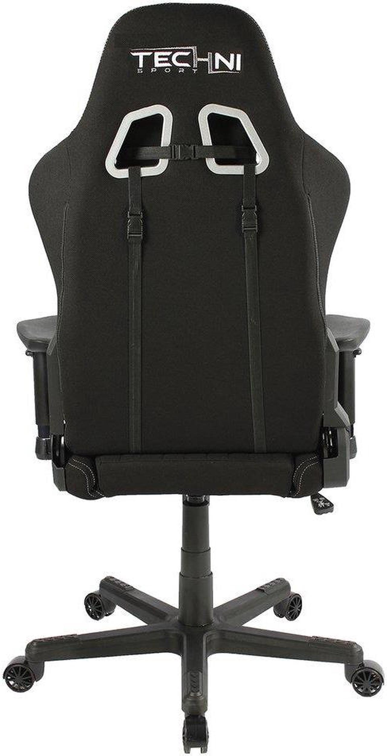 Alt view image 5 of 20 - Gaming Chair - Techni Sport TS-F44 - BLACK Fabric Ergonomic High Back Racer Style PC / Console Video Gaming / Study