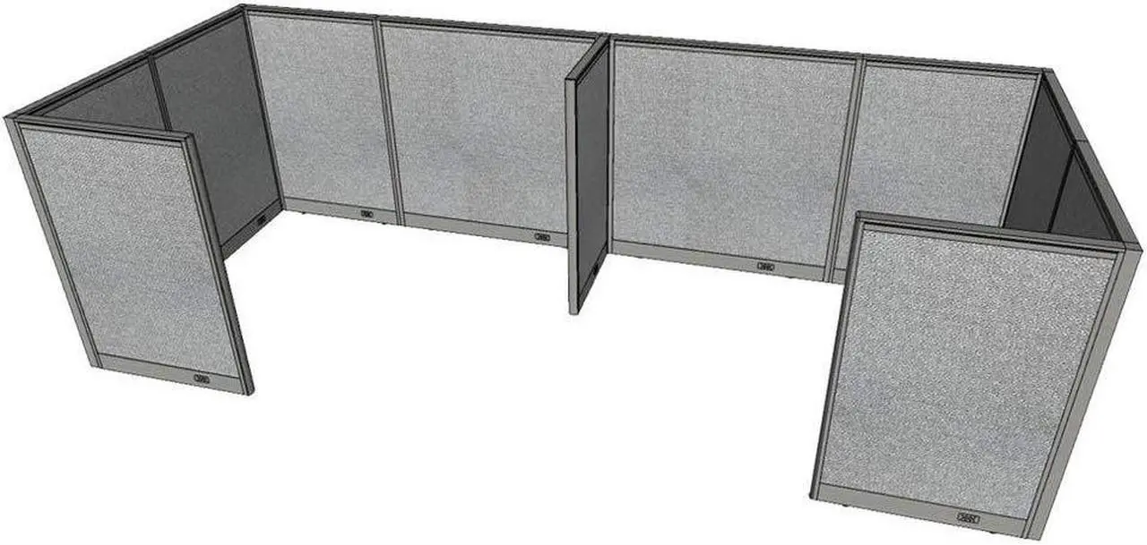 Alt view image 2 of 5 - GOF 2 Person Separate Workstation Cubicle (5'D x 13'W) / Office Partition, Room Divider