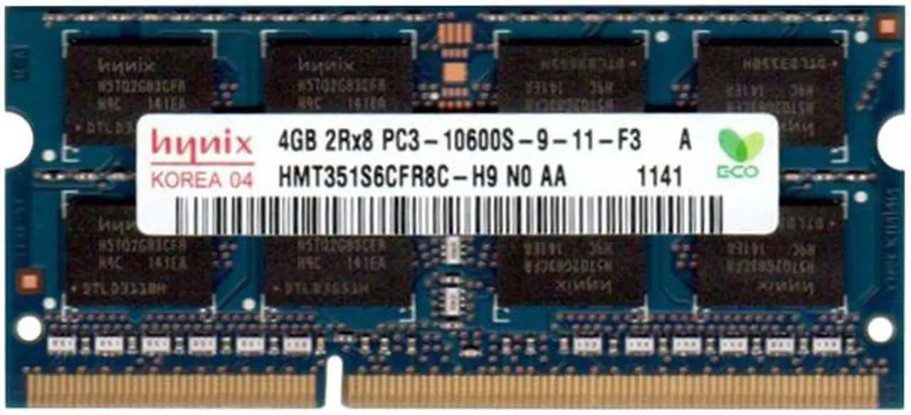 Main image of Hynix 4GB 204-Pin DDR3 SO-DIMM DDR3 1333 (PC3 10600) Laptop Memory Model HMT351S6CFR8C-H9