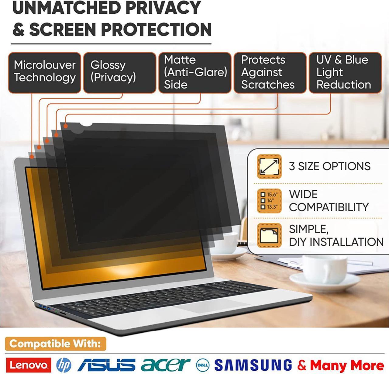 Alt view image 4 of 6 - Laptop Privacy Screen 15.6 inch 16:9 Ratio - Anti Glare Screen Protector