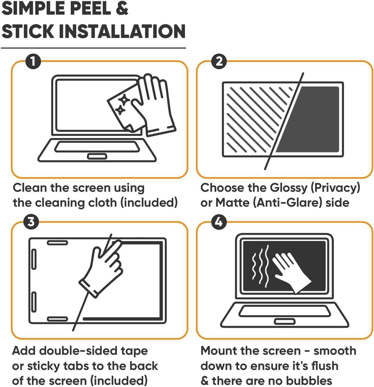 Alt view image 3 of 6 - Laptop Privacy Screen 15.6 inch 16:9 Ratio - Anti Glare Screen Protector