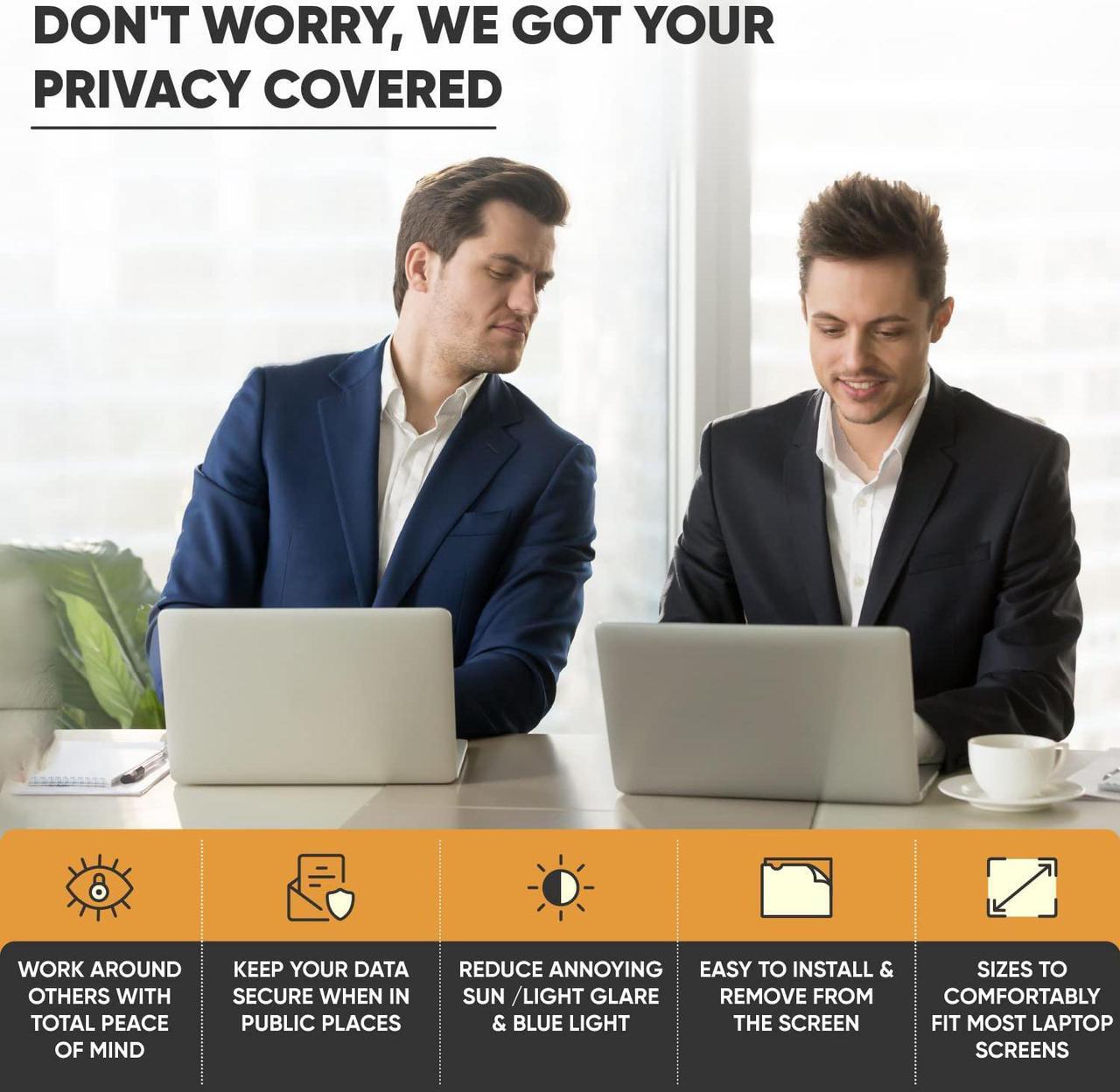 Alt view image 6 of 6 - Laptop Privacy Screen 15.6 inch 16:9 Ratio - Anti Glare Screen Protector