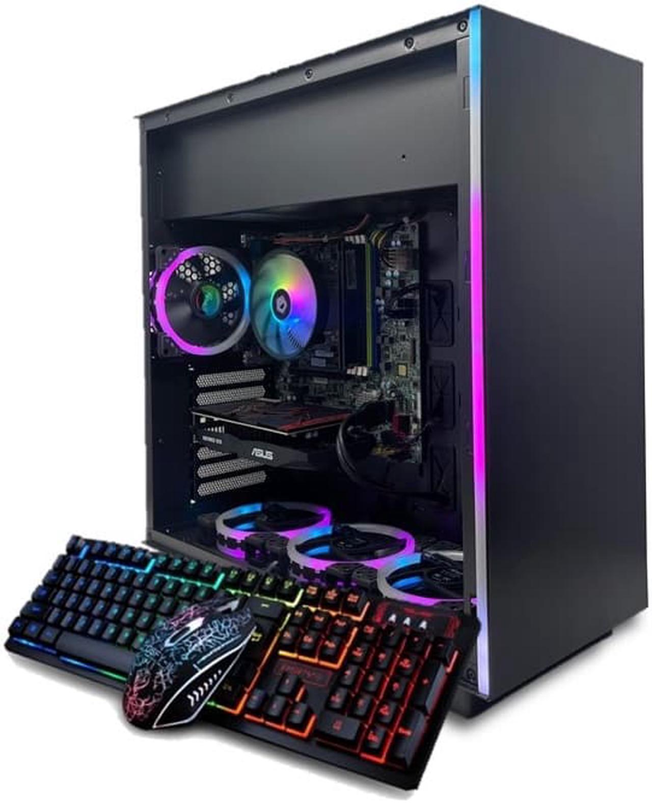 Main image of Odyssey Black Widow Custom Gaming PC, RGB LED Fans, Intel Core i5 3.2GHz, 16GB RAM, 1TB SSD, Radeon RX 580, Wi-Fi, Windows 10