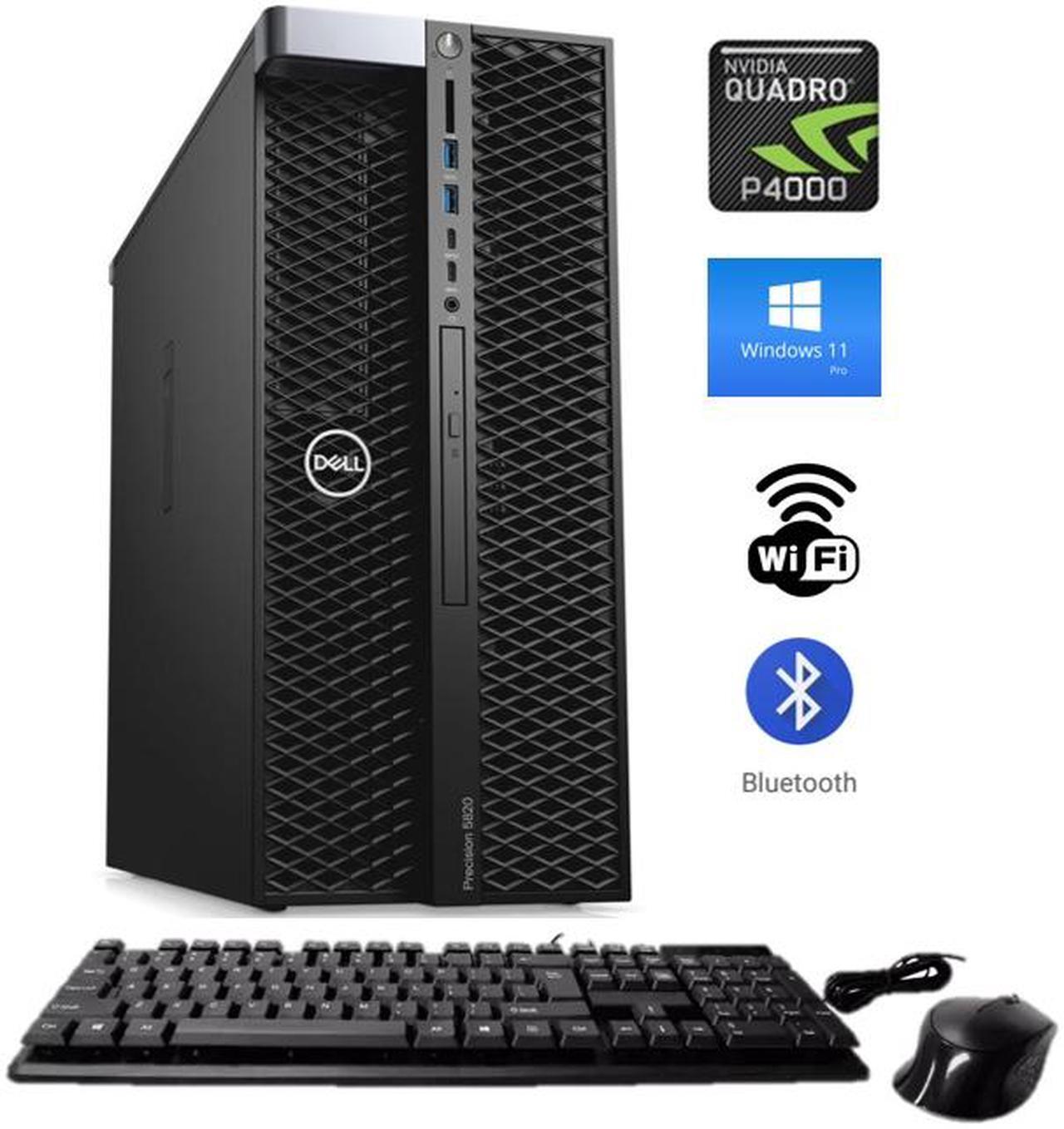 Main image of Dell Precision 5820 Tower Workstation Desktop PC, Intel Core i7-9800X 3.8GHz, 64GB DDR4 RAM, 1TB SSD, 2TB HDD, Quadro P4000 8GB GDDR5, Keyboard & Mouse, WiFi BT, Windows 11 Pro Grade A