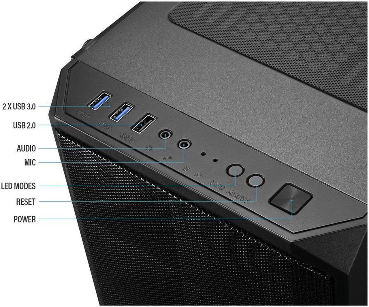 Alt view image 6 of 6 - Odyssey Darkus V2 Custom Gaming PC, RGB LED Fans, Intel Core i5 upto 4.1GHz, 16GB DDR4 RAM, 1TB SSD, GeForce RTX 3050 6GB GDDR6, Wi-Fi, Windows 11 Pro
