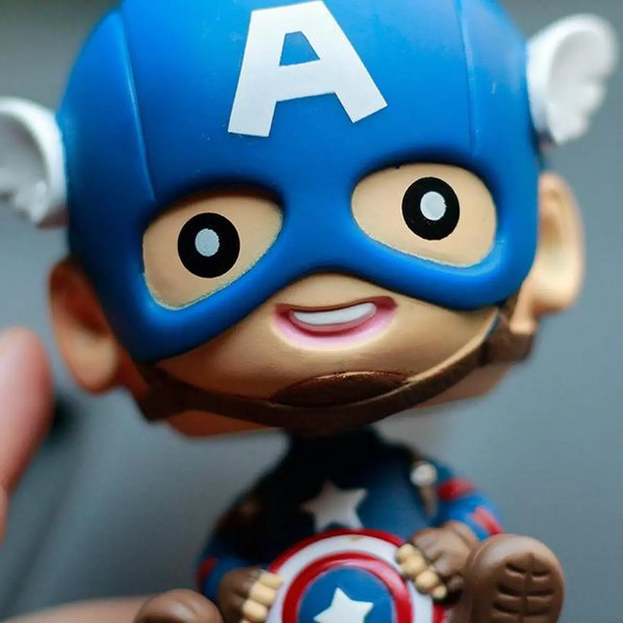 Alt view image 3 of 5 - Cute Mini 10cm Captain America Car Decoration Creative Cartoon Phone Stand Holder (Color: Blue)