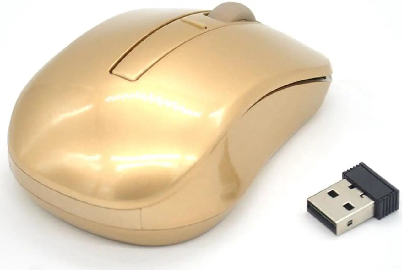 Alt view image 3 of 6 - Popular Golden Mice 2.4GHZ Gold Wireless Mouse Wifi Gaming Mouse for Laptop PC Computer Gamer Loved