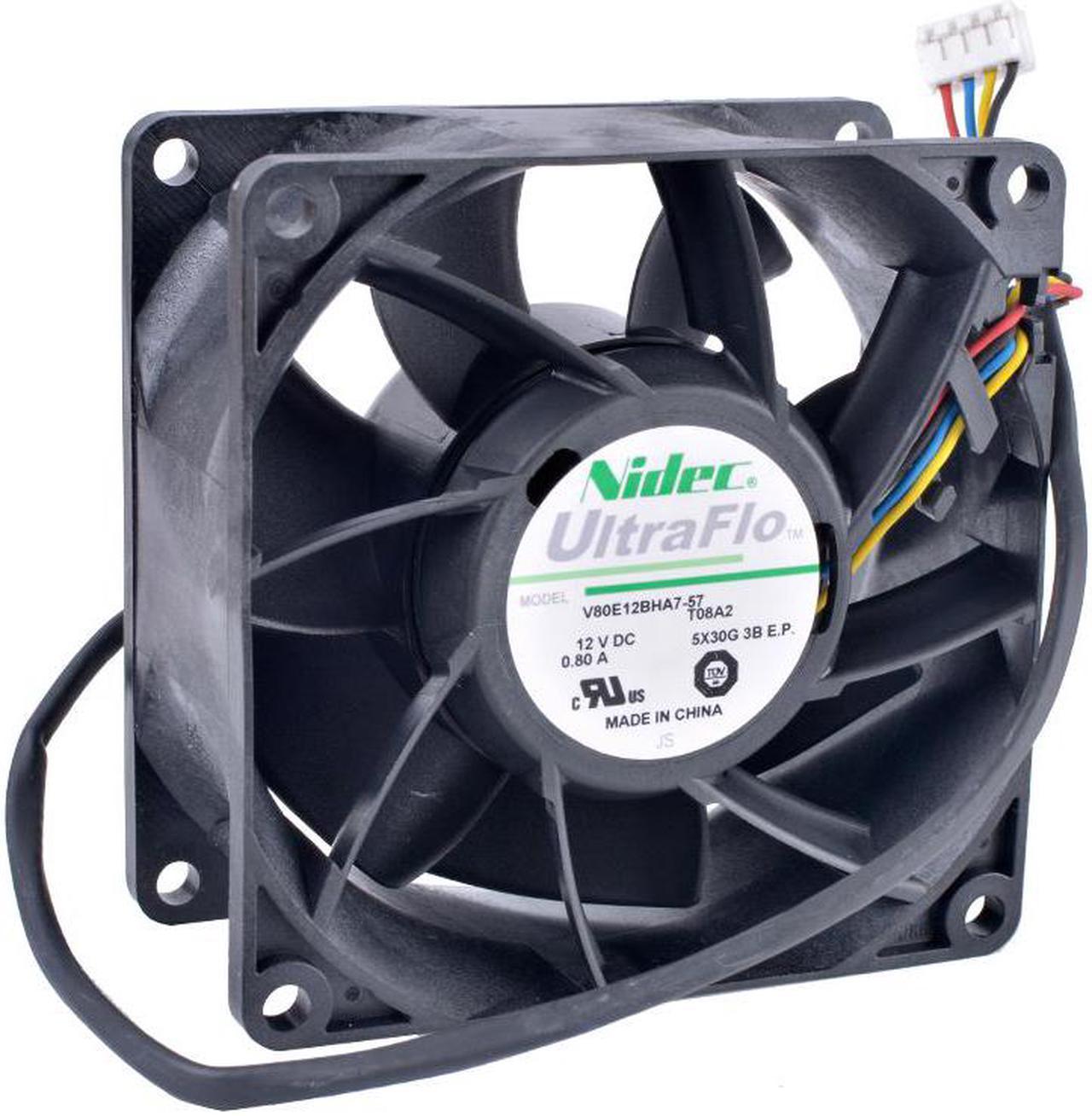 V80E12BHA7-57 8cm 80mm fan 8038 80x80x38mm 12V 0.80A Double ball bearing air volume server cooling fan