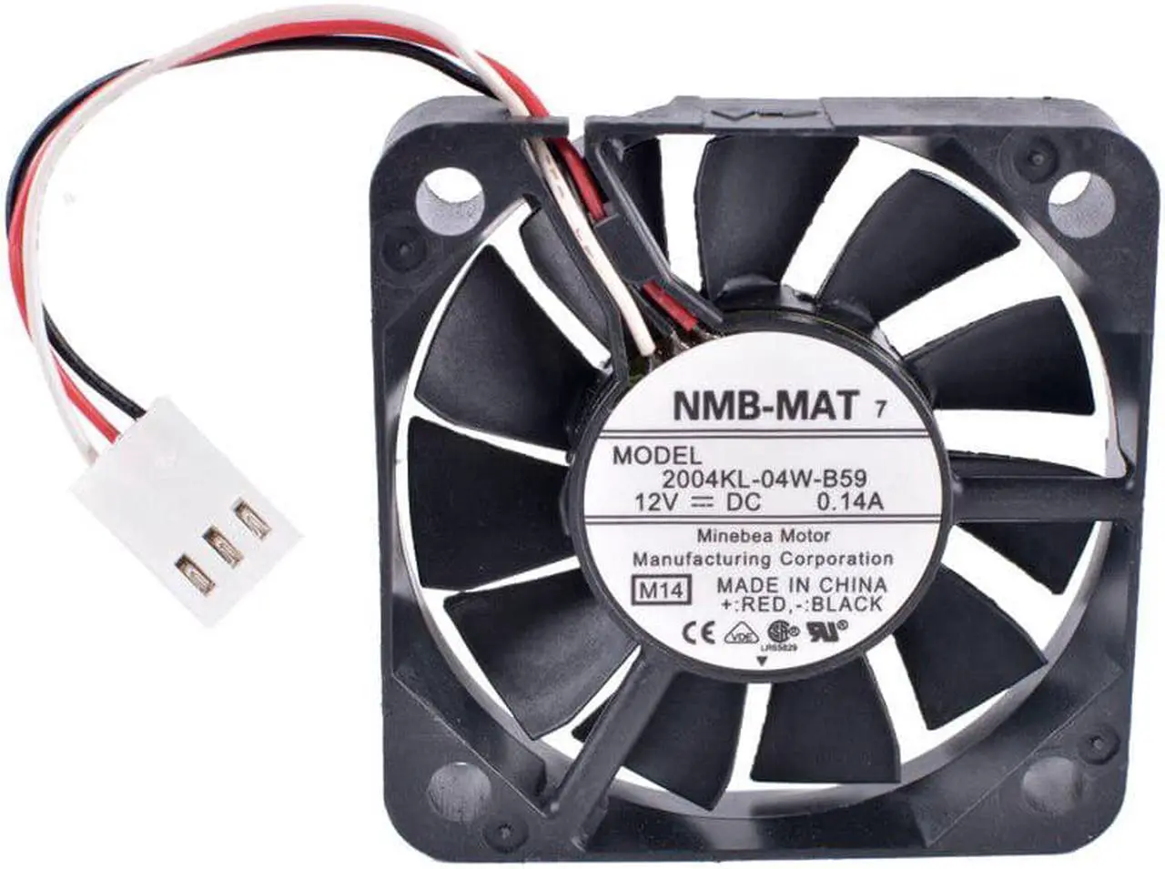Alt view image 2 of 4 - 2004KL-04W-B59 5cm 5010 50x50x10mm 12V 0.14A Double ball bearing 3-wire cooling fan
