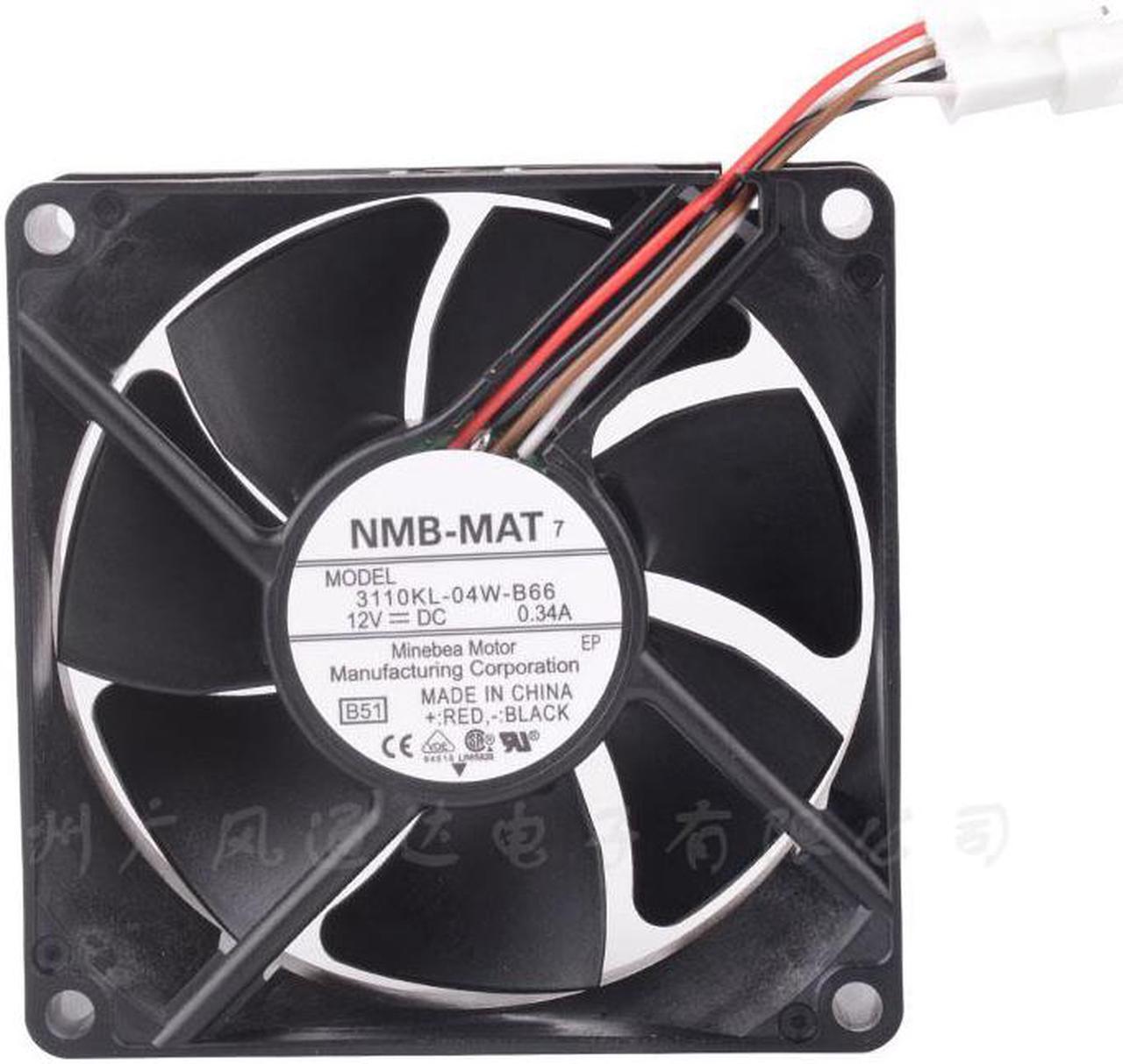 3110KL-04W-B66 80mm fan 80x80x25mm 8025 DC12V 0.34A 4-wire cooling fan for refrigerator and freezer