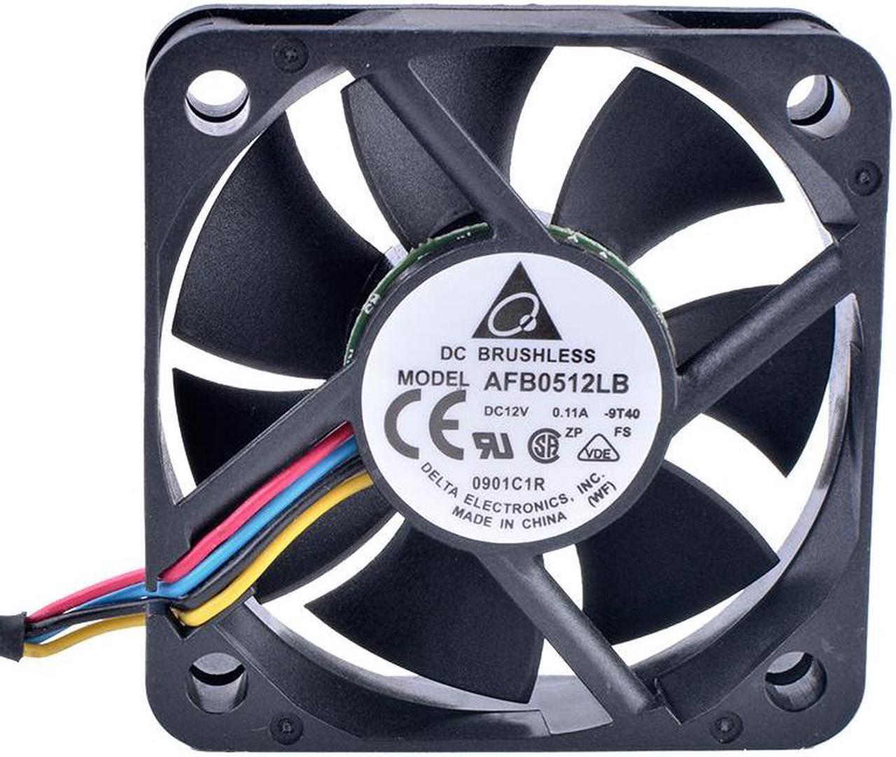 Alt view image 3 of 5 - AFB0512LB 5015 50x50x15mm 50mm fan 12V 0.11A Double ball bearing 4 wire 4pin mute cooling fan