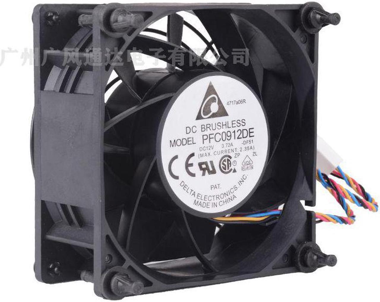 PFC0912DE 92mm fan 92x92x38mm 9238 9038 DC12V 3.72A 4 wires pwm large air volume cooling fan for server