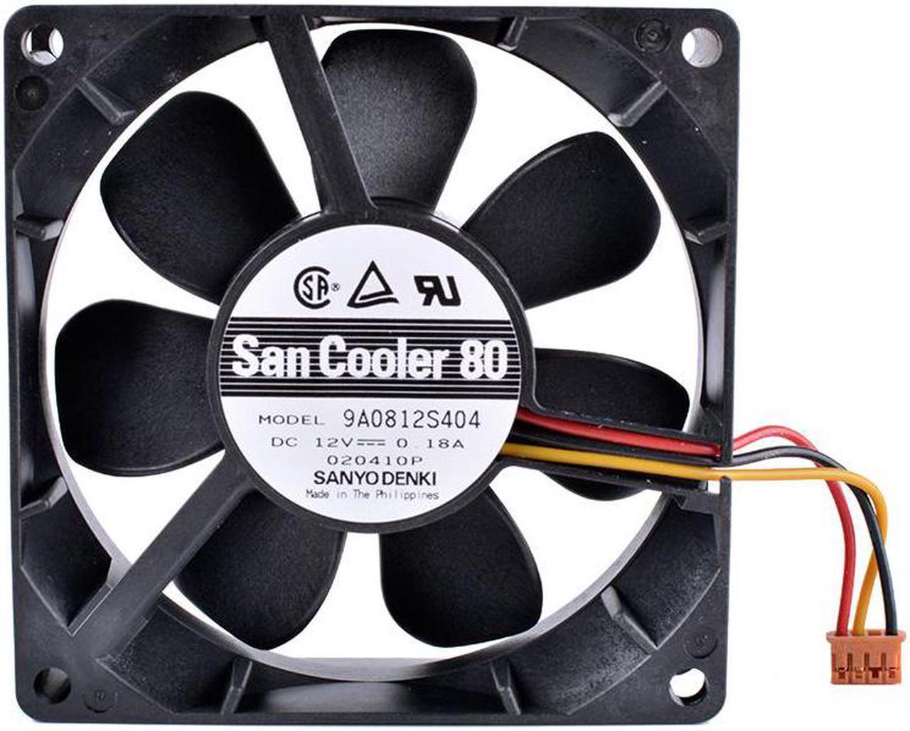 9A0812S404 8cm 8025 80x80x25mm 12V 0.18A Double ball bearing air volume cabinet cooling fan