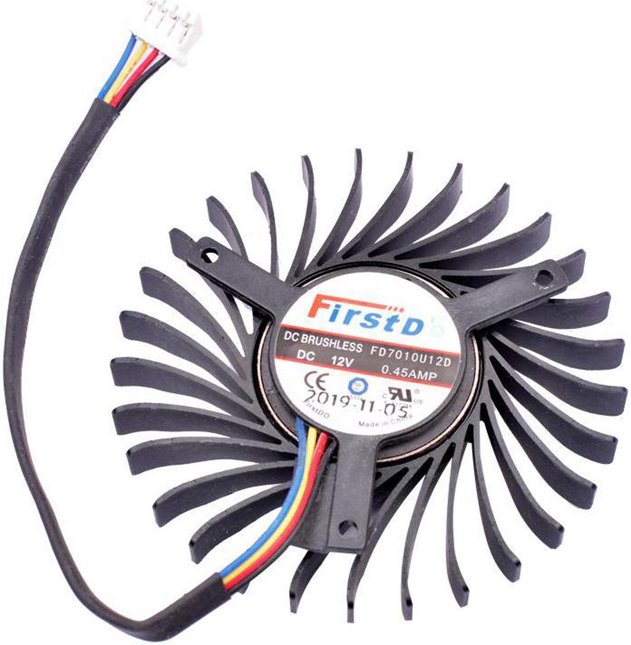 FD7010U12D Firstd 12V 0.45A diameter 45mm mounting hole pitch 39mm dual ball graphics card cooling fan