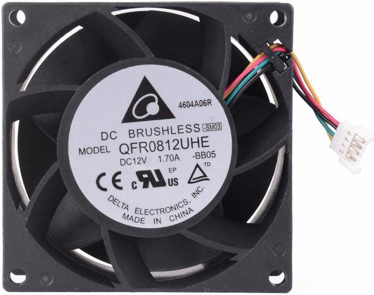 QFR0812UHE 8cm 8038 80x80x38mm DC12V 1.70A 4 wires High air cooling fan for server