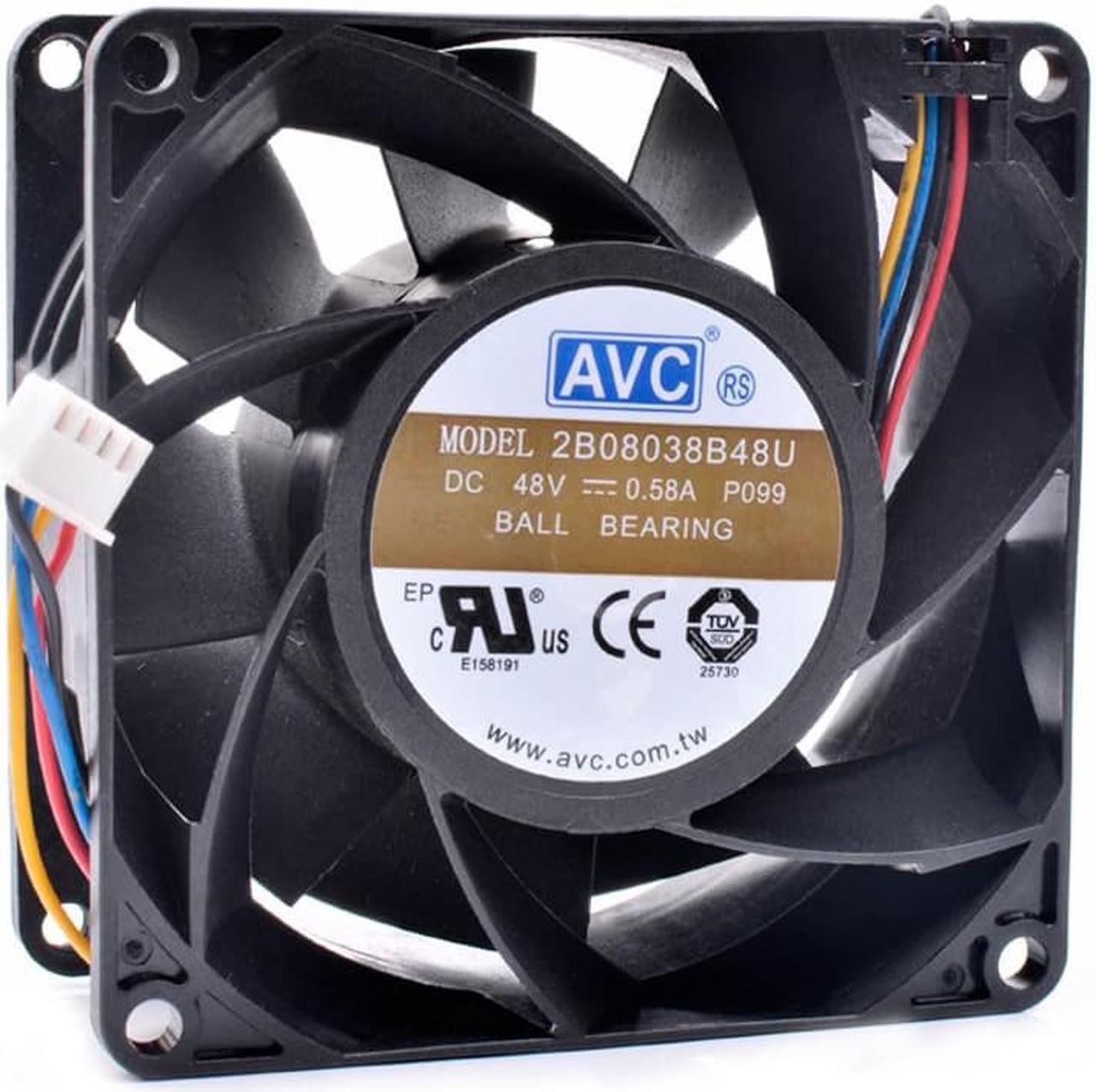 2B08038B48U 8cm 8038 80x80x38mm 48V 0.58A communication server chassis cooling fan