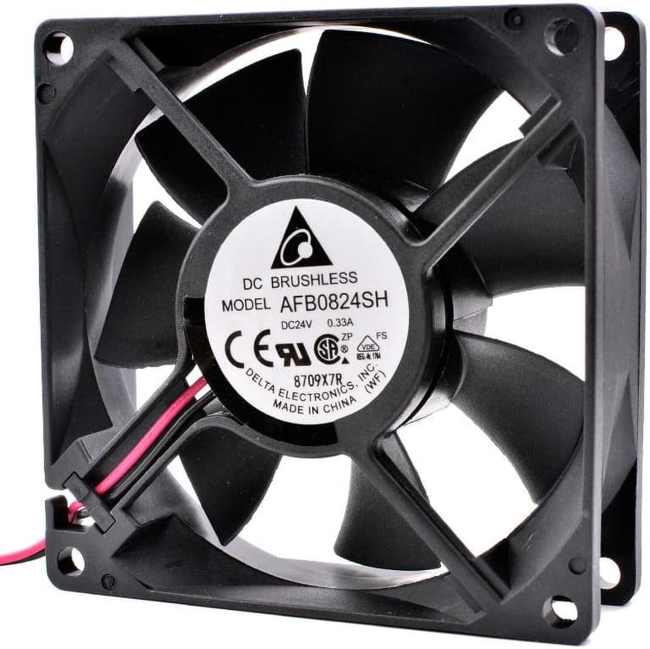 Alt view image 2 of 4 - AFB0824SH 8cm 80x80x25mm DC24V 0.33A 2 lines double ball bearing large air volume inverter cooling fan
