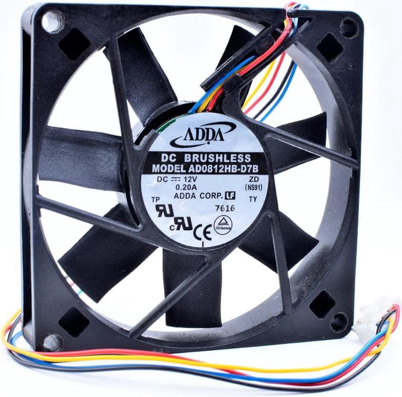 AD0812HB-D7B 8cm 8015 80x80x15mm 12V 0.20A 4 lines power supply chassis CPU pwm cooling fan