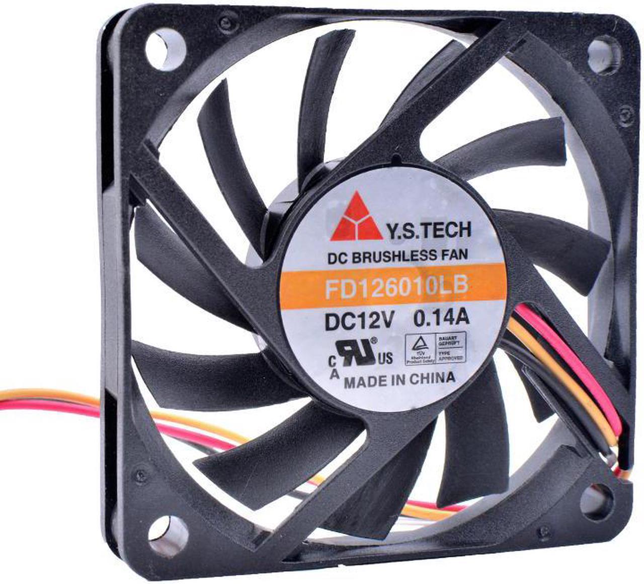 FD126010LB 6cm 60mm 6010 12V 0.14A  Computer CPU 3pin Silent Cooling Fan