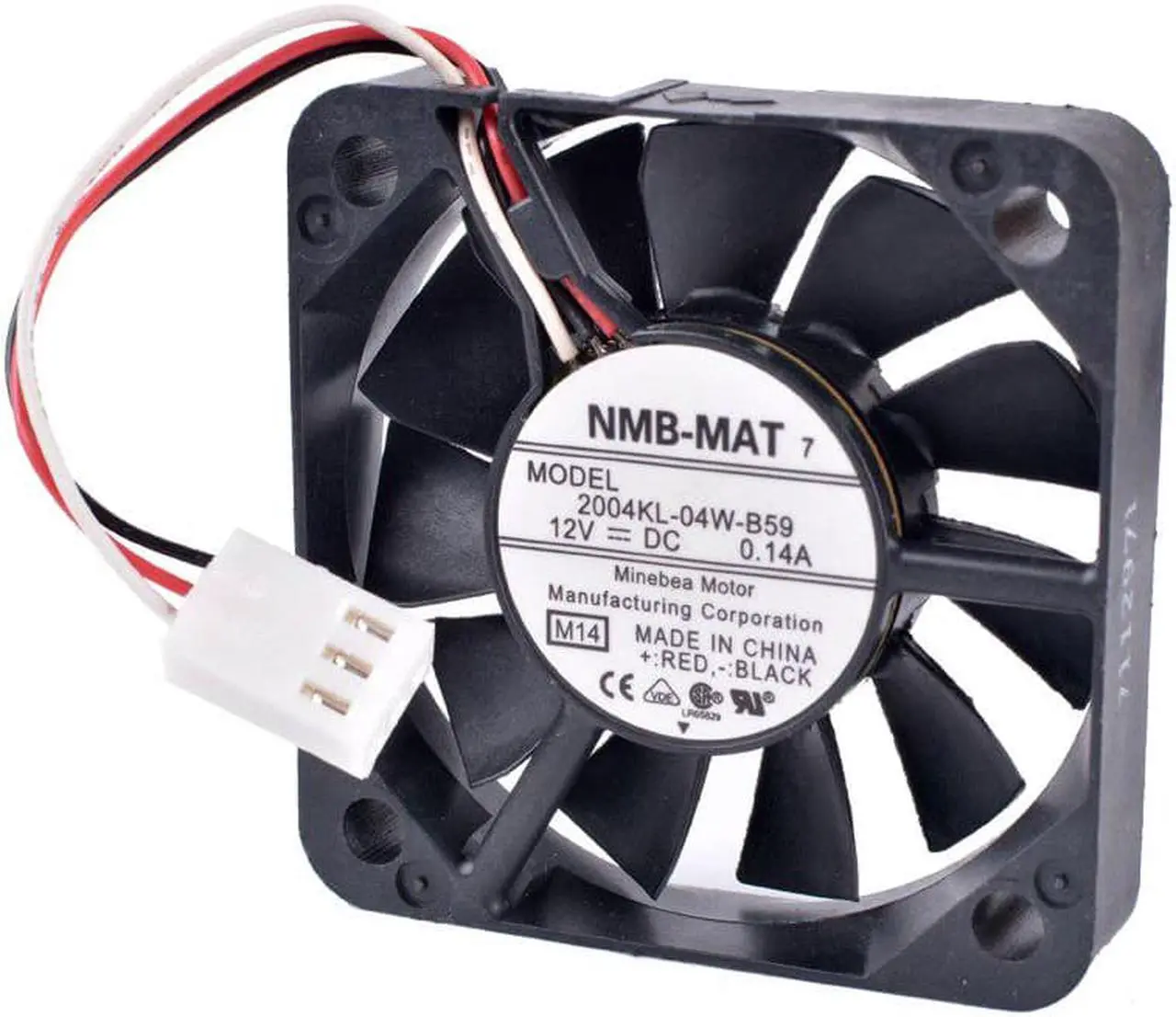 Alt view image 4 of 4 - 2004KL-04W-B59 5cm 5010 50x50x10mm 12V 0.14A Double ball bearing 3-wire cooling fan