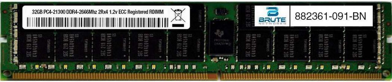 882361-091 - HPE Compatible 32GB PC4-21300 DDR4-2666Mhz 2Rx4 1.2v ECC Registered RDIMM