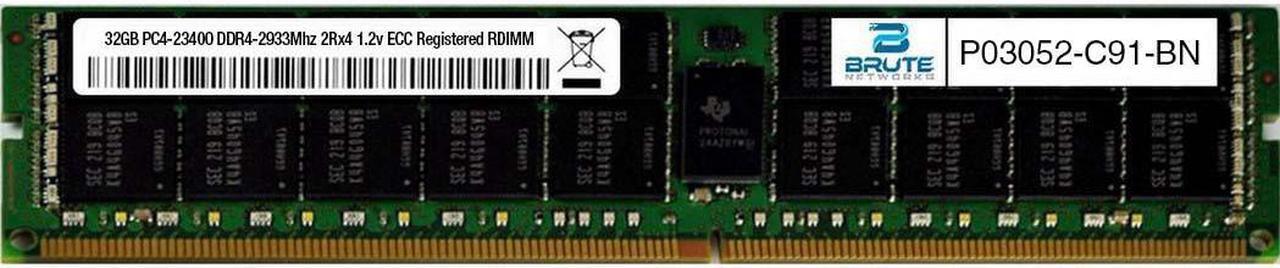 Main image of P03052-C91 - HPE Compatible 32GB PC4-23400 DDR4-2933Mhz 2Rx4 1.2v ECC Registered RDIMM