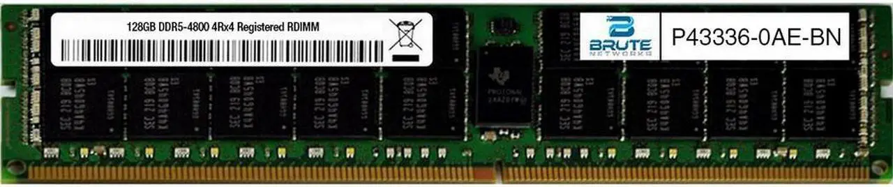Main image of P43336-0AE - HPE Compatible 128GB PC5-38400 DDR5-4800Mhz 4Rx4 ECC Registered RDIMM