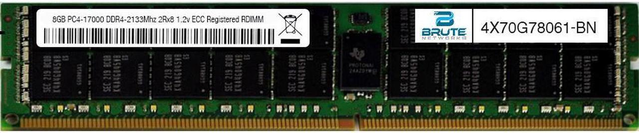 Main image of 4X70G78061 - LENOVO Compatible 8GB PC4-17000 DDR4-2133Mhz 2Rx8 1.2v Registered RDIMM