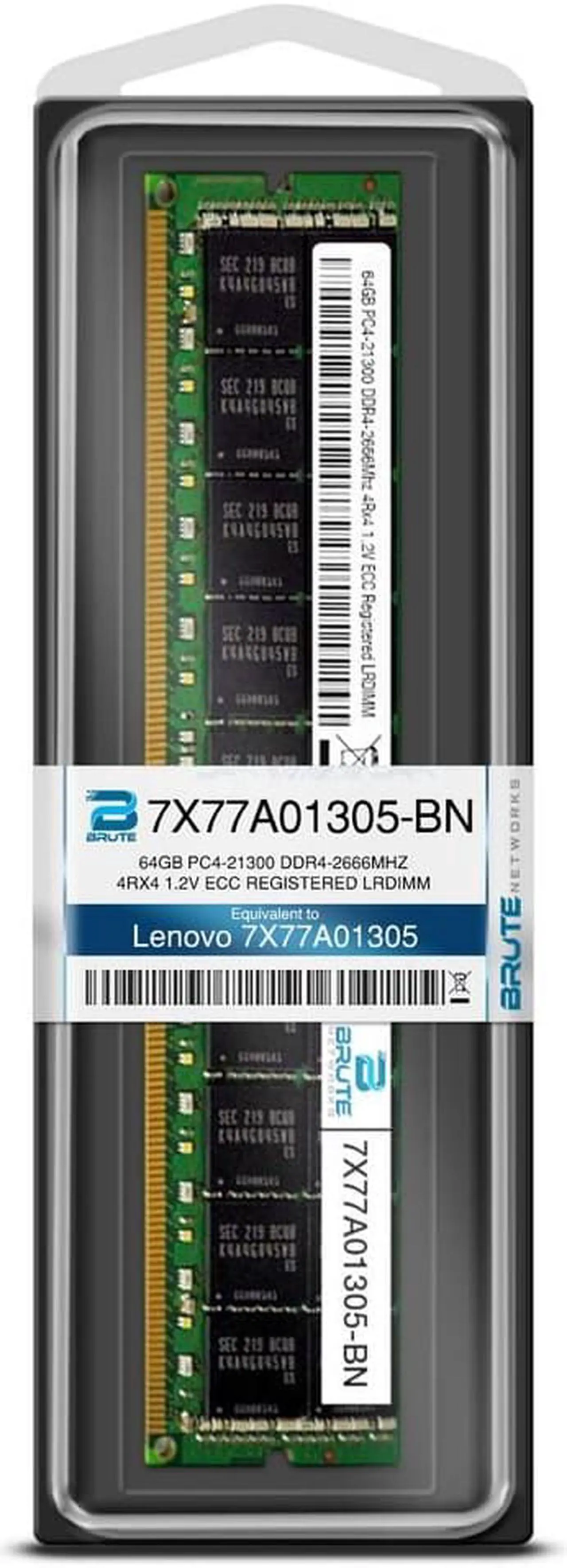 Alt view image 3 of 4 - 7X77A01305 - Lenovo Compatible 64GB PC4-21300 DDR4-2666Mhz 4Rx4 1.2v ECC LRDIMM