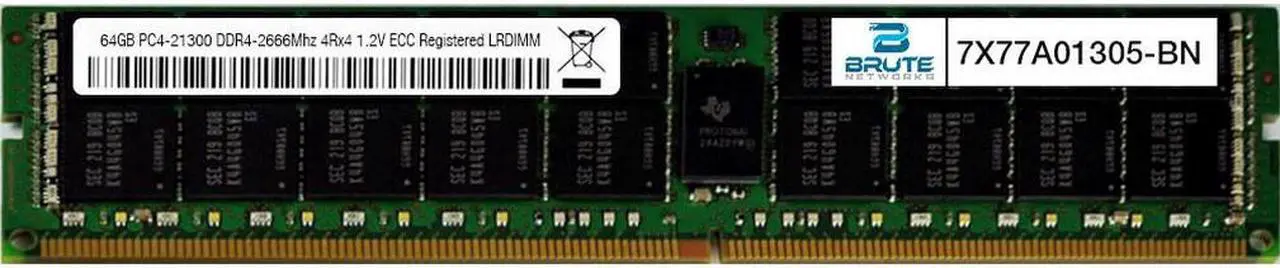 Main image of 7X77A01305 - Lenovo Compatible 64GB PC4-21300 DDR4-2666Mhz 4Rx4 1.2v ECC LRDIMM