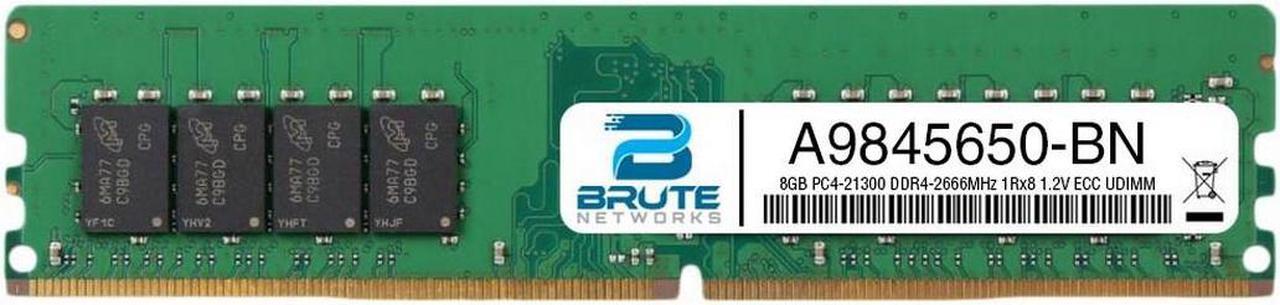 Main image of A9845650 - Dell Compatible 8GB PC4-21300 DDR4-2666MHz 1Rx8 1.2V ECC UDIMM