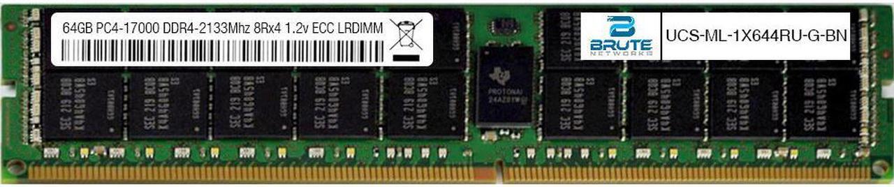 Main image of UCS-ML-1X644RU-G - Cisco Compatible 64GB PC4-17000 DDR4-2133Mhz 8Rx4 1.2v ECC LRDIMM