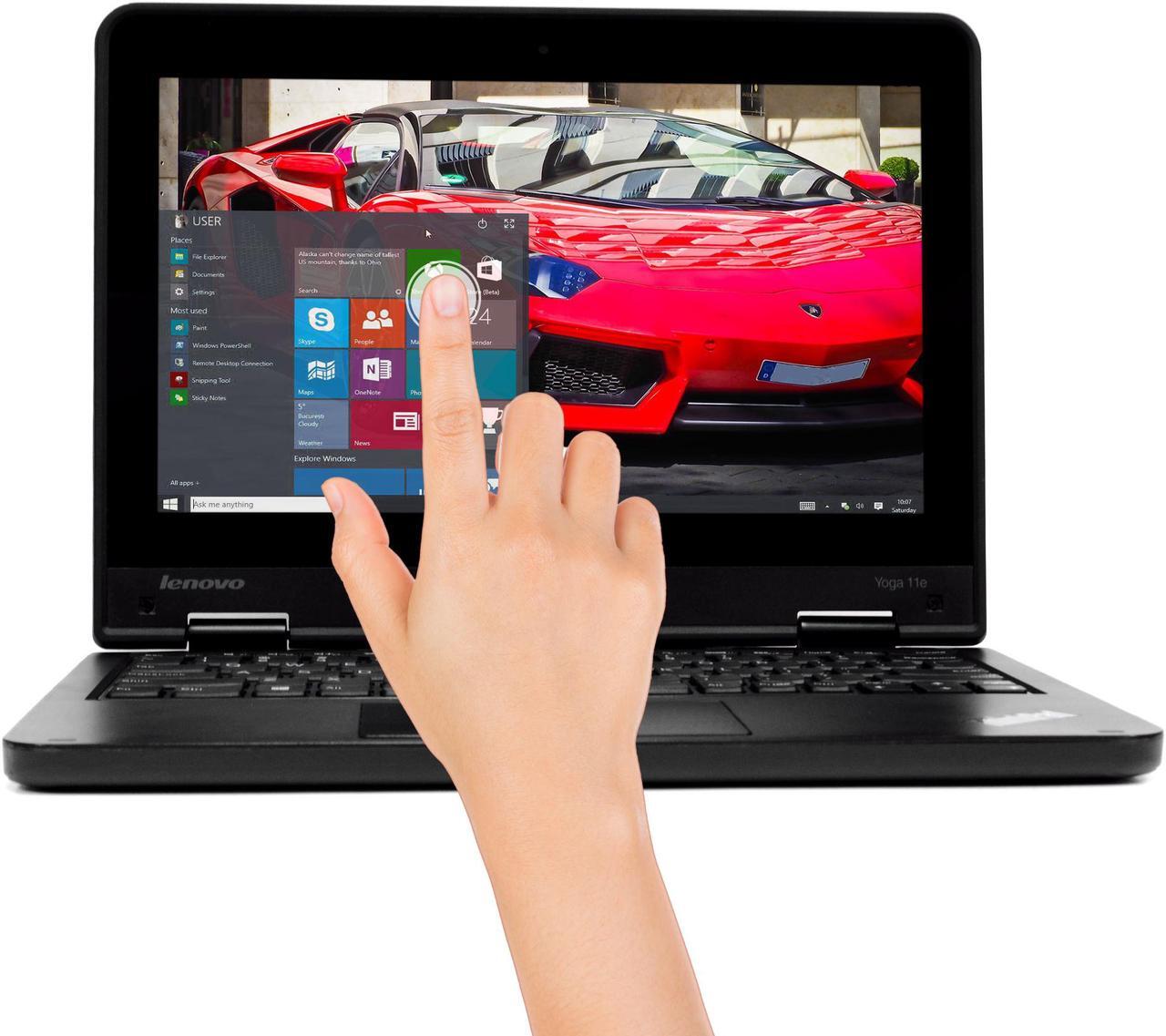 Alt view image 2 of 7 - Lenovo Thinkpad Yoga 11E 11.6" Touchscreen Laptop PC Convertible Ultrabook, Intel Quad-Core, 128GB Solid State Drive, 4GB RAM, Bluetooth, Windows 10 Home