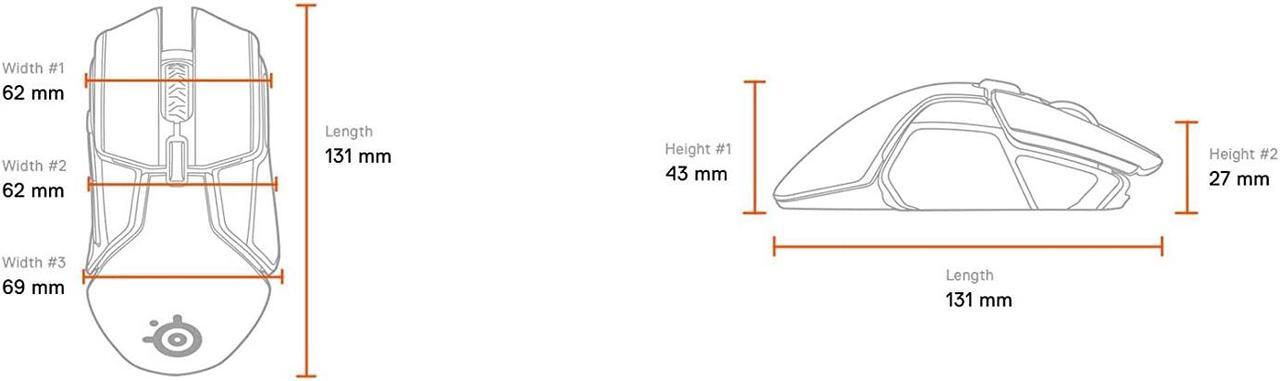 Alt view image 4 of 20 - SteelSeries Rival 650 Quantum Wireless Gaming Mouse - Rapid Charging Battery - 12, 000 Cpi Truemove3+ Dual Optical Sensor - Low 0.5 Lift-Off Distance - 256 Weight Configurations - 8 Zone RGB Lighting