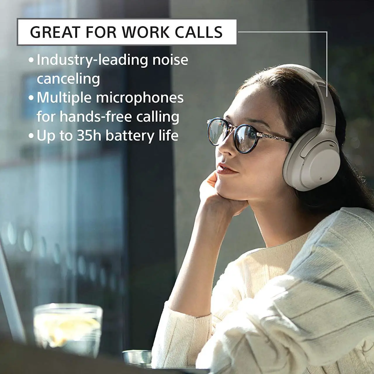 Alt view image 14 of 20 - Sony WH-1000XM3/B Wireless Industry-Leading Noise-Cancelling Over-Ear Headphones (Black)