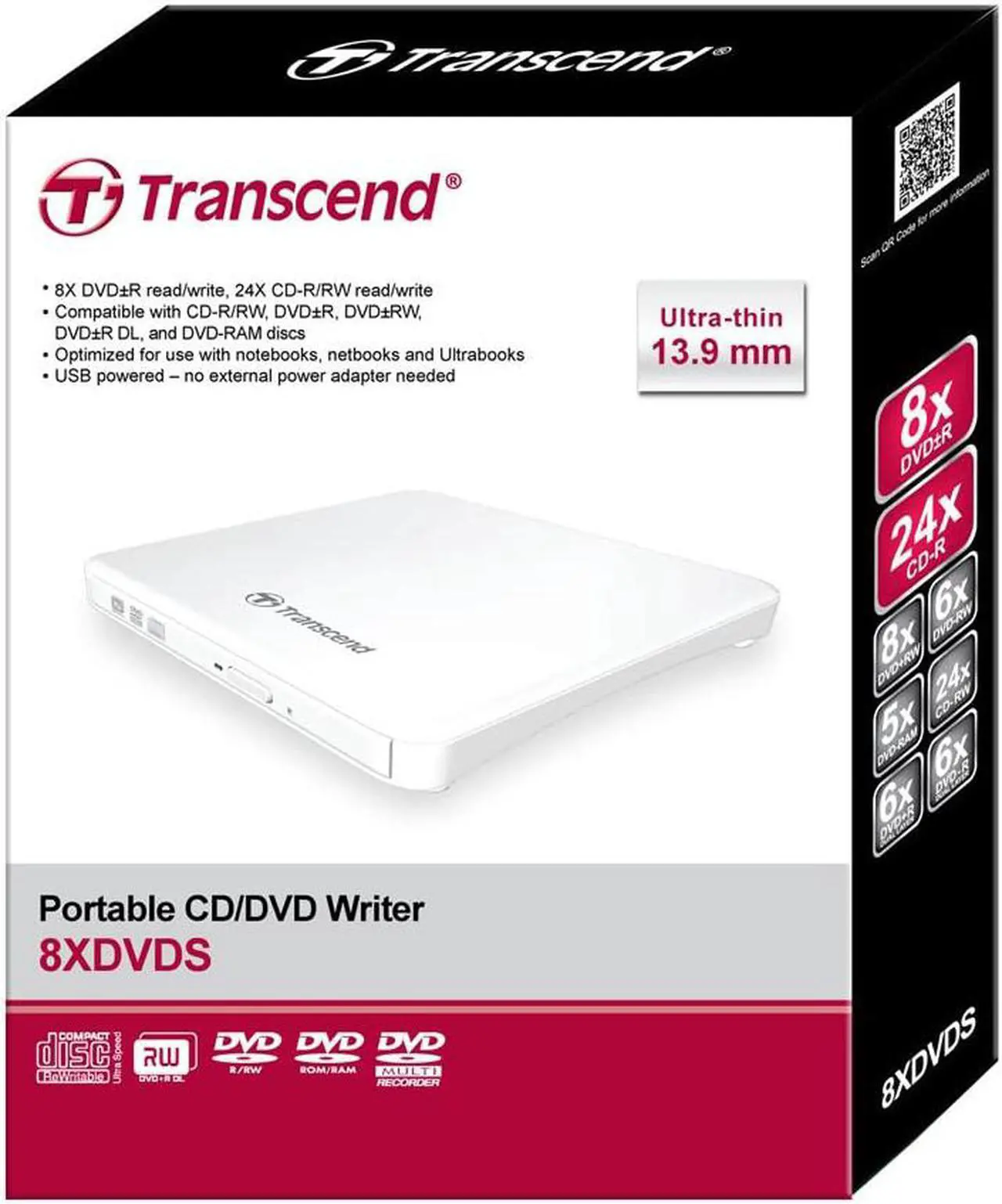 Alt view image 5 of 12 - 8X DVD SLIM TYPEUSB WHITE