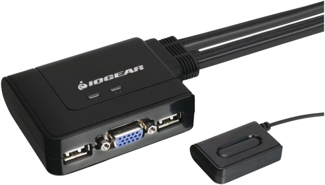 Main image of 2-Port USB VGA Cabled KVM Switch - 2048 x 1536 - Remote Button Switch - Plug n Play - PC, MAC, SUN - GCS22U