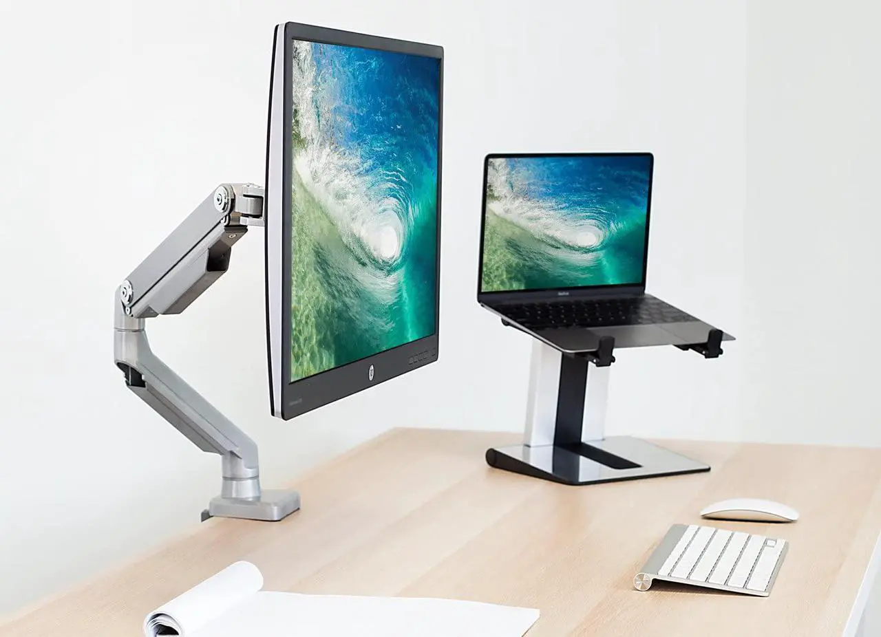 Alt view image 9 of 14 - Mount-It! Single Monitor Arm Mount | Full Motion Spring Arm | Fits Up to 32" Screens