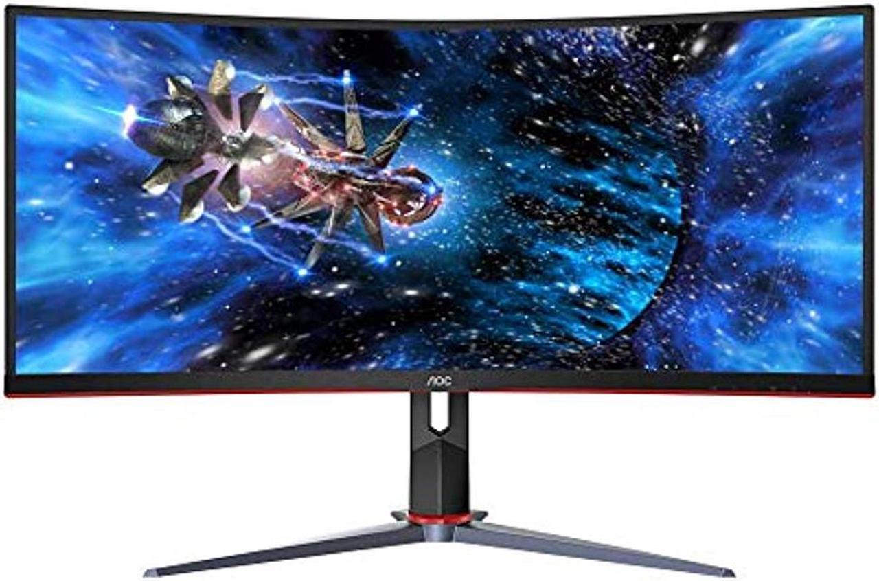 Alt view image 8 of 14 - AOC CU34G2X 34" Curved Frameless Immersive Gaming Monitor, UltraWide QHD 3440x1440, VA Panel, 1ms 144Hz Freesync, Height Adjustable, 3-Yr Zero Dead Pixels