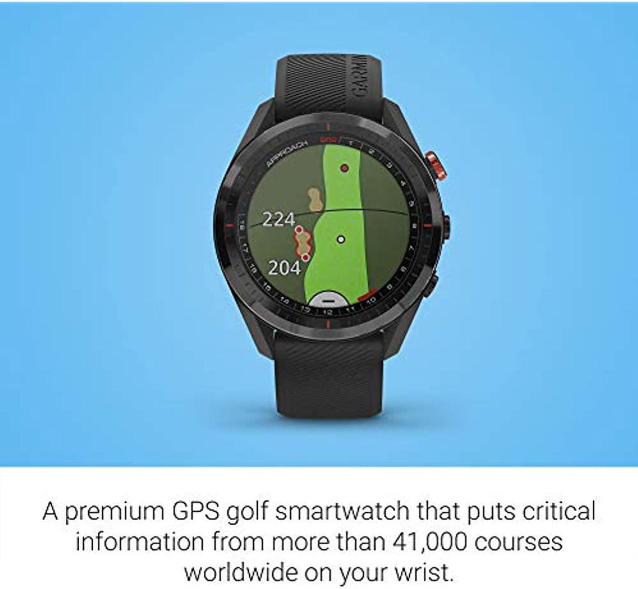 Alt view image 20 of 20 - Garmin Approach S62, Premium Golf GPS Watch,  Black Ceramic Bezel/Black Silicone Band  (010-02200-00)