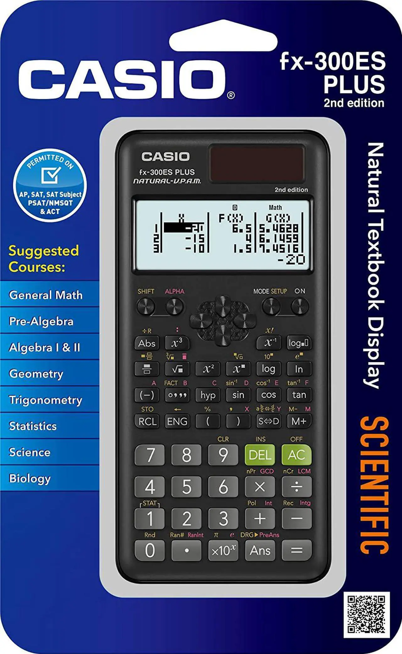 Alt view image 4 of 16 - FX-300ES Plus 2nd Edition Scientific Calculator, 16-Digit LCD, Black FX300ESPLS2