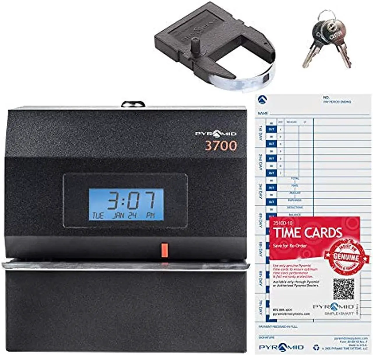 Alt view image 7 of 20 - PYRAMID 3700 Time Clock and Document Stamp,Digital,