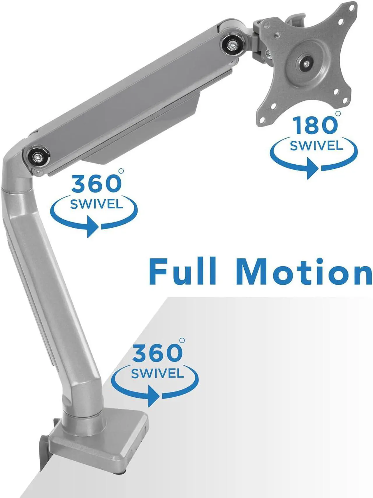 Alt view image 11 of 14 - Mount-It! Single Monitor Arm Mount | Full Motion Spring Arm | Fits Up to 32" Screens