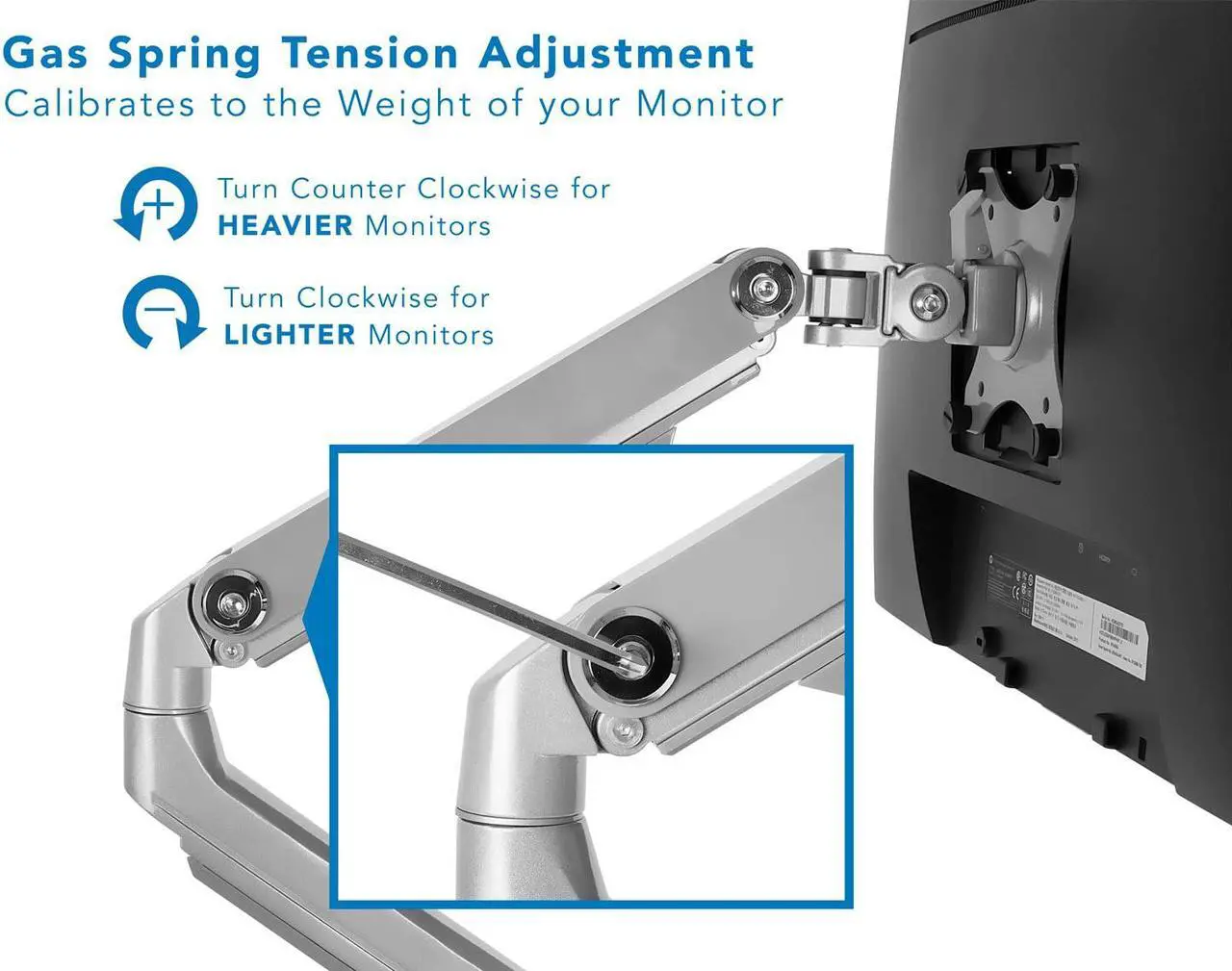 Alt view image 12 of 14 - Mount-It! Single Monitor Arm Mount | Full Motion Spring Arm | Fits Up to 32" Screens