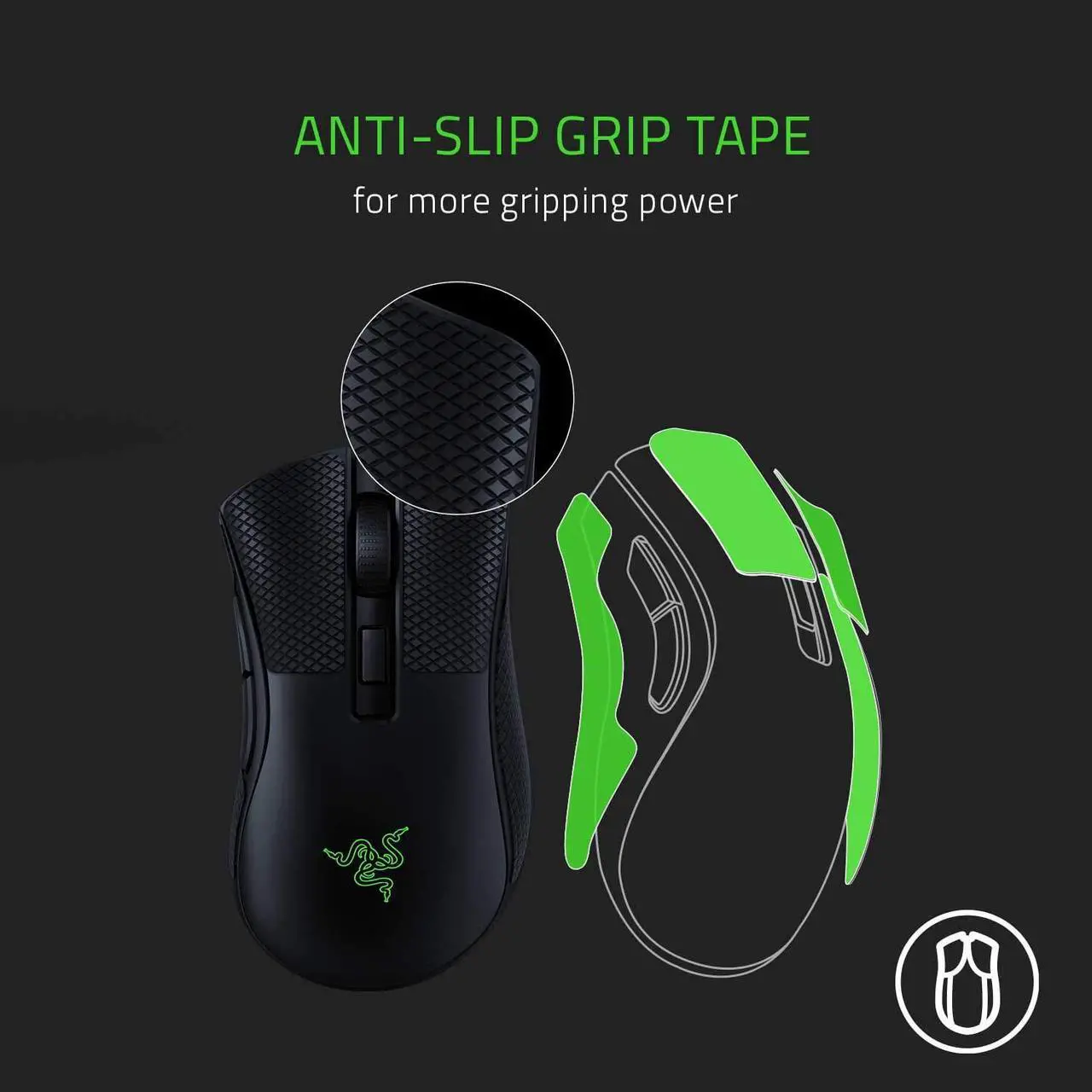 Alt view image 11 of 10 - Razer DeathAdder v2 Mini Gaming Mouse: 8500K DPI Optical Sensor - 62g Lightweight Design - Chroma RGB Lighting - 6 Programmable Buttons - Anti-Slip Grip Tape Included - Classic Black