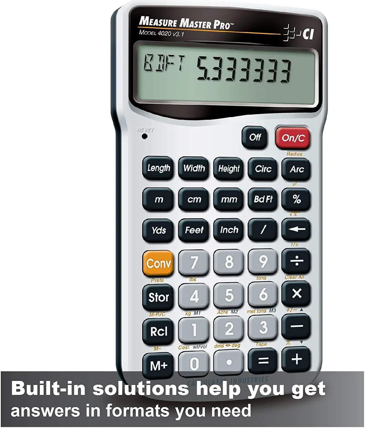 Alt view image 9 of 20 - Calculator,Construction,5.5x0.5x2.9 CALCULATED INDUSTRIES 4020