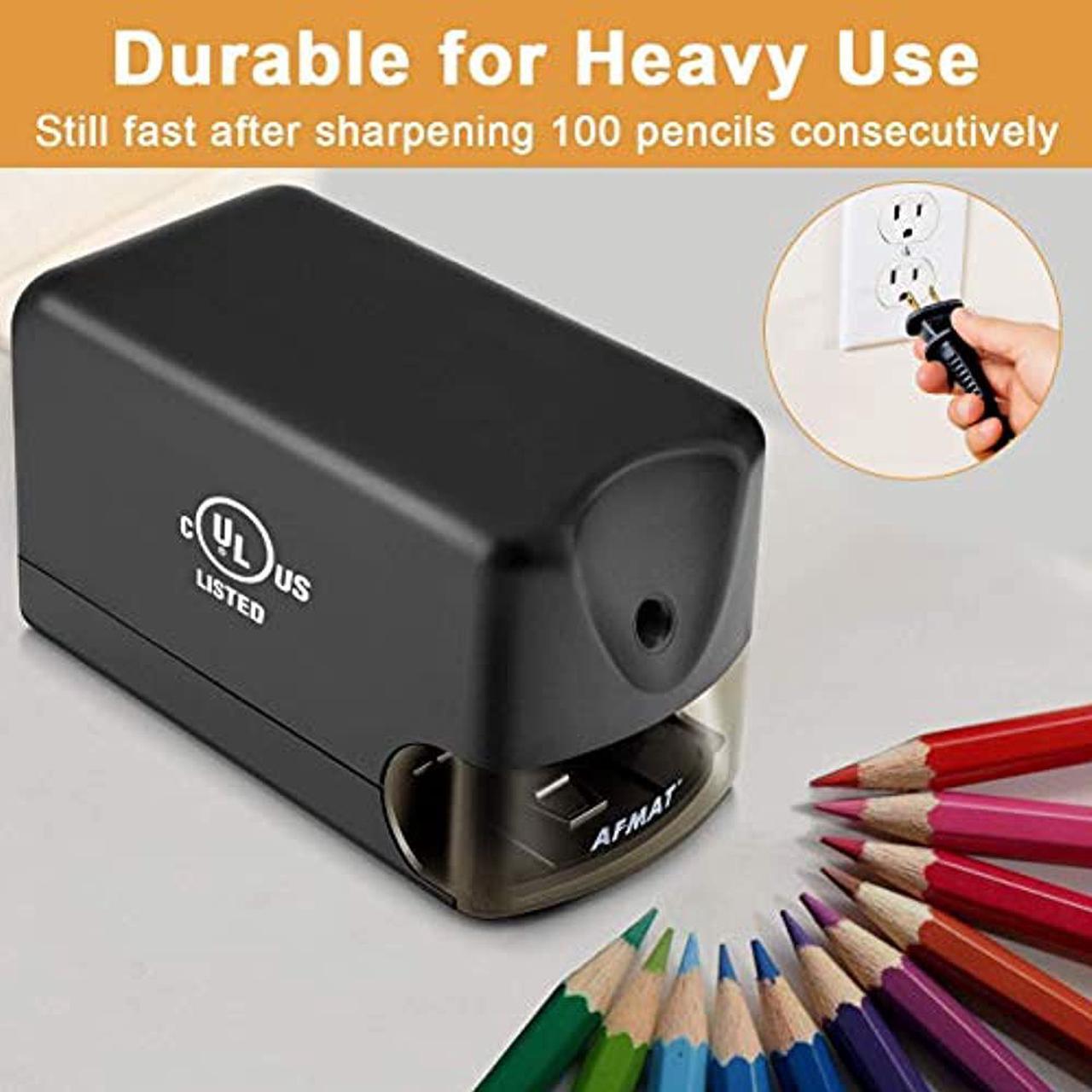 Alt view image 8 of 13 - AFMAT Electric Pencil Sharpener Heavy Duty, Classroom Pencil Sharpener for 6.5-8mm No.2/Colored Pencils, UL Listed Professional Pencil Sharpener w/Stronger Helical Blade, Best School Pencil Sharpener