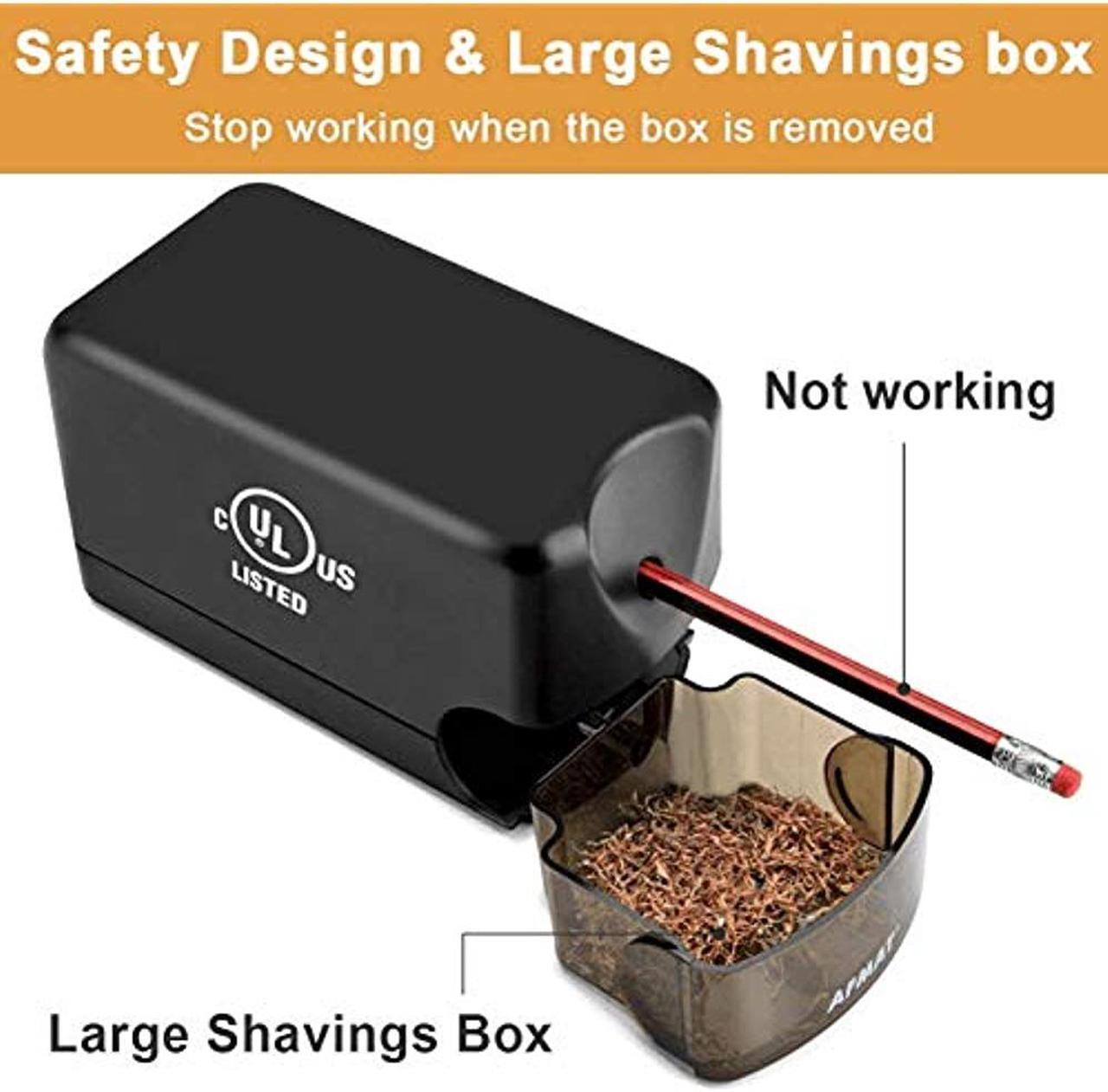 Alt view image 11 of 13 - AFMAT Electric Pencil Sharpener Heavy Duty, Classroom Pencil Sharpener for 6.5-8mm No.2/Colored Pencils, UL Listed Professional Pencil Sharpener w/Stronger Helical Blade, Best School Pencil Sharpener