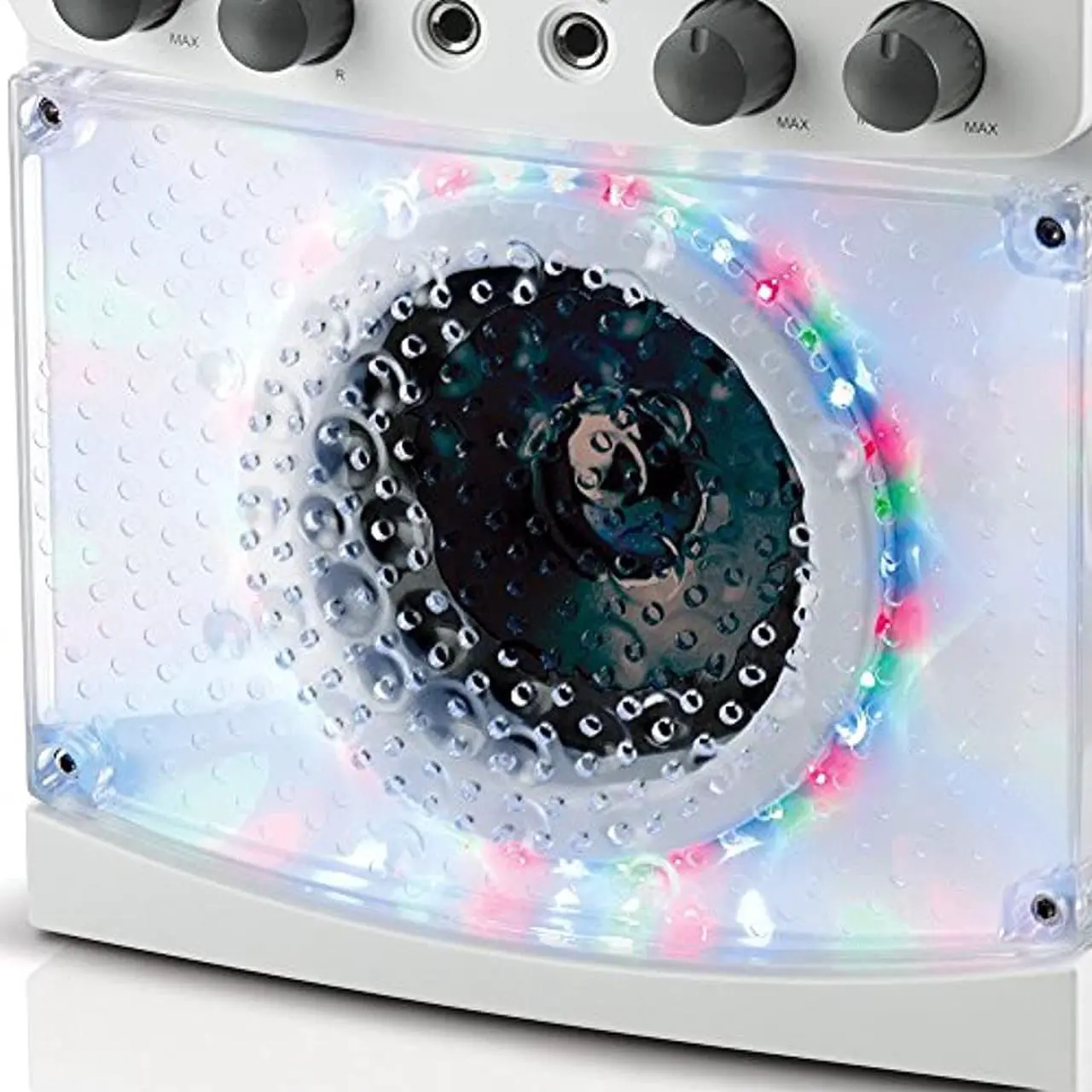 Alt view image 14 of 18 - The Singing Machine(R) Sml385btw Bluetooth(R) Karaoke System With Led Disco Lights & Microphone (White)  15.80In. X 11.1